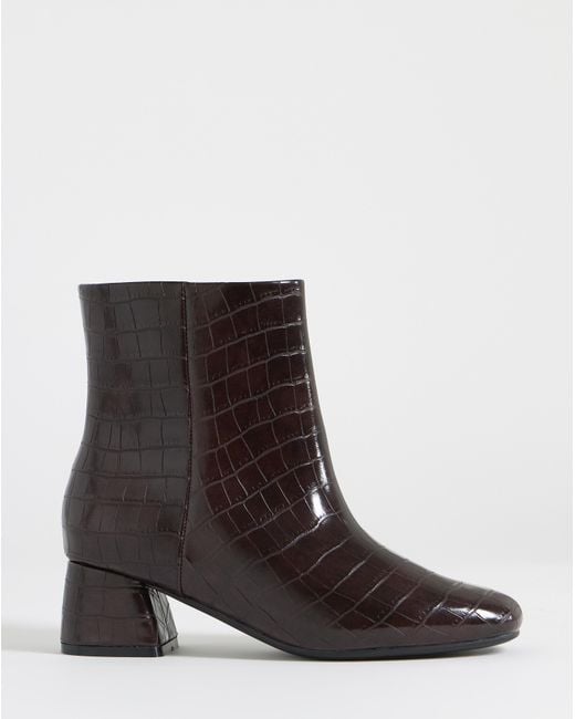 JD Williams Red Block Heel Ankle Boots Eee Fit