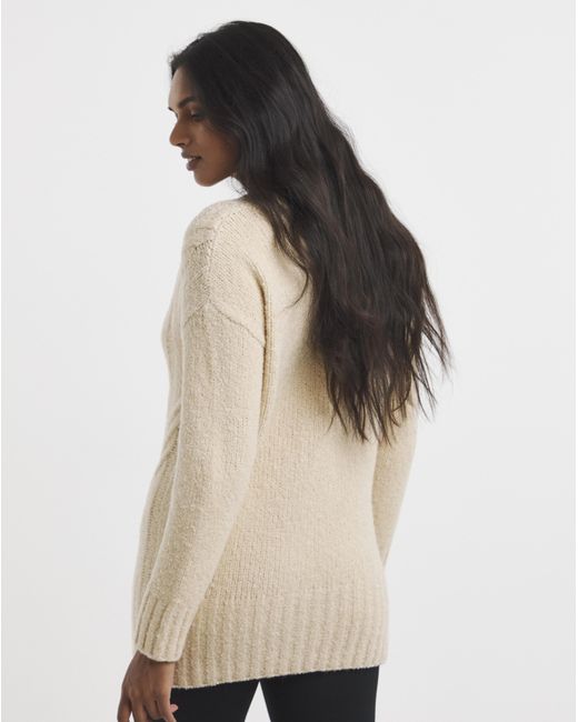 Simply Be Natural V-Neck Cable Boucle Tunic