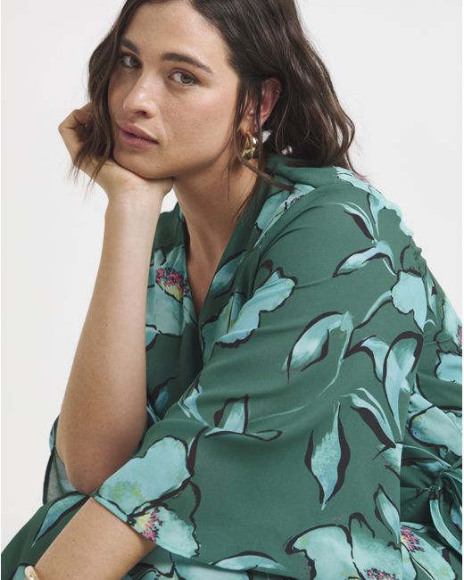 Joanna Hope Green Printed Wrap Dress