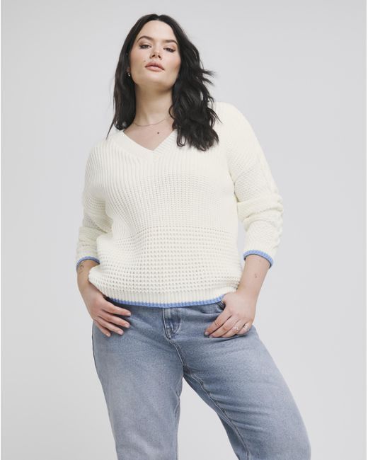 Simply Be Blue Waffle Stitch Jumper