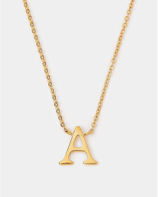 Accessorize White Ss Initial Pendant Necklace