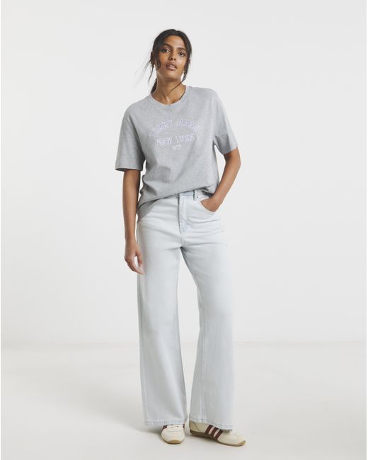 Tommy Hilfiger Gray Boxy Varsity T-Shirt