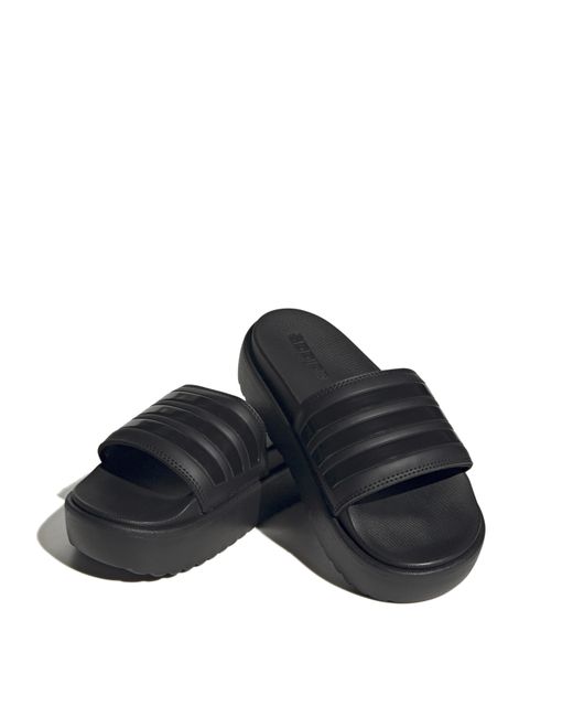 Adidas White Adilette Platform Slides