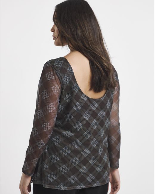 Simply Be Black Mesh Scoop Back Top