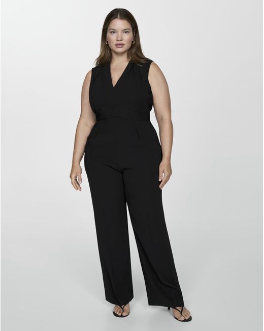 Mango Black Aty V-Neck Jumpsuit