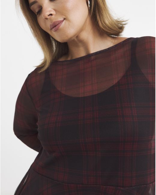 Simply Be Purple Peplum Mesh Top