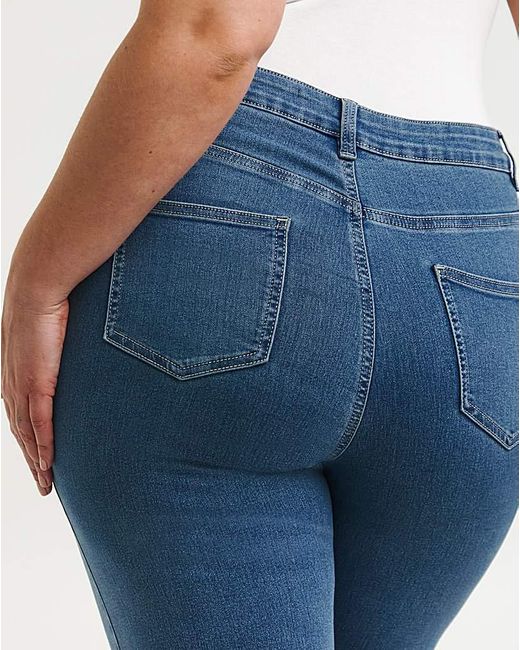 Simply Be Blue Flared Highwaist Super Stretch