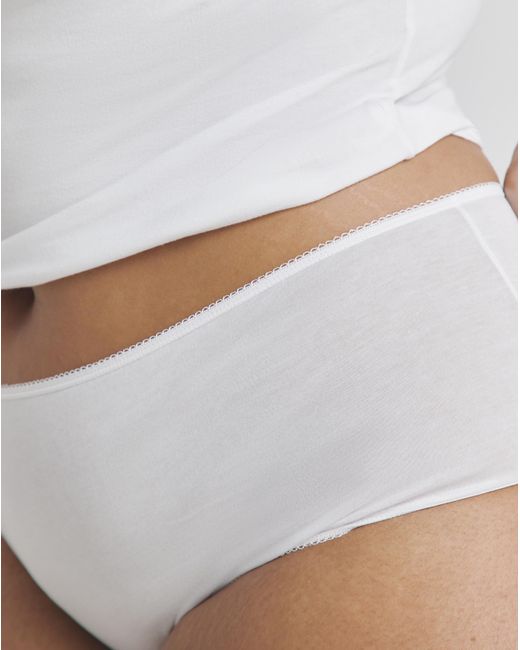 Simply Be White 4 Pack Full Fit Briefs