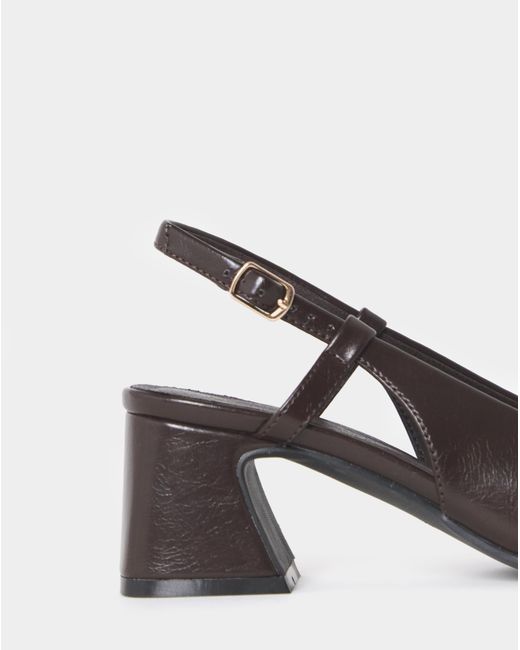 JD Williams White Block Heel Slingback Shoes Ex Wide