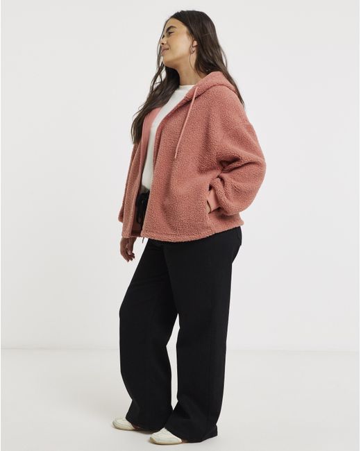 Simply Be Red Teddy Zip Through