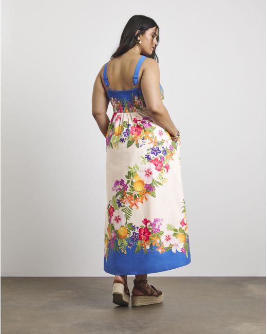 Joanna Hope White Printed Cotton Prom Dress