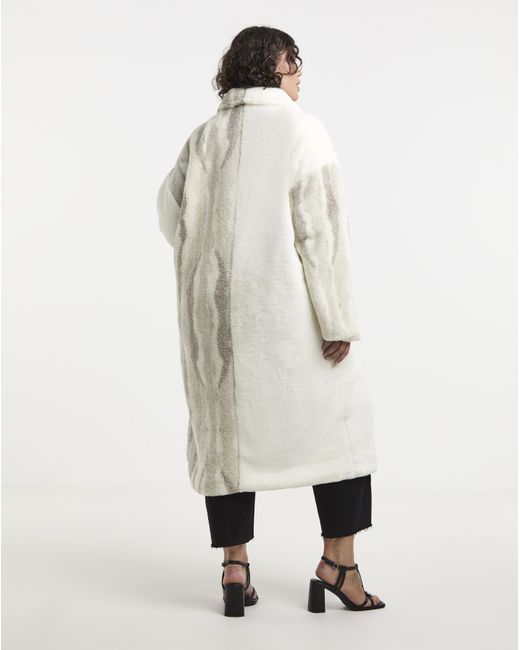 Native Youth White Sherpa And Faux Fur Coat