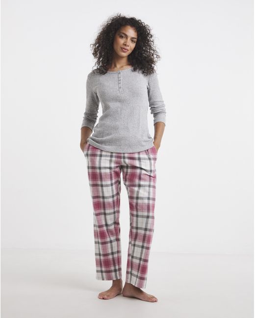Pretty Secrets Gray Henley Pj Set