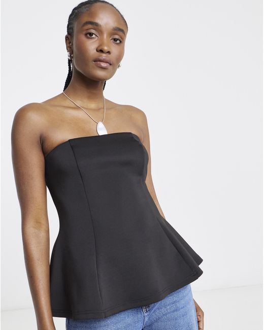 Simply Be Black Fit And Flare Bandeau Top