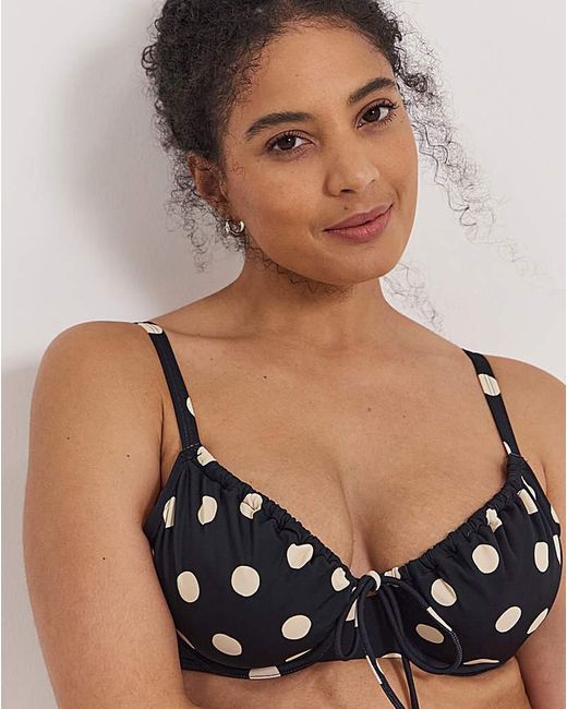 Simply Be Black Ruched Underwired Bikini Top