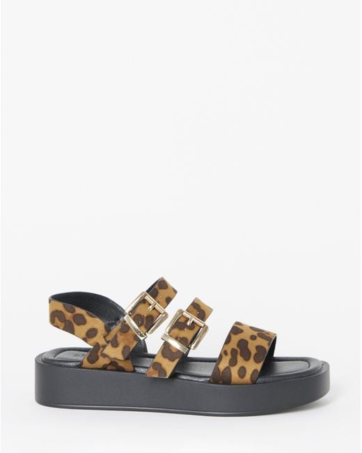 Simply Be Black Triple Strap Comfort Sandals Wide