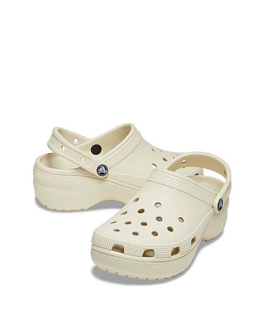 CROCSTM Natural Classic Platform Clogs D Fitour