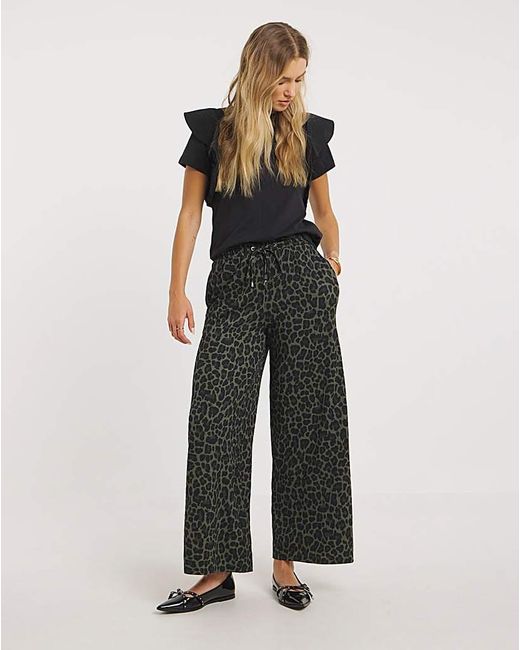 Simply Be Black Jersey Textured Wide Leg Trousers
