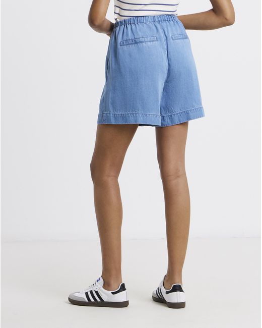 Simply Be Blue Lyocell Denim Jogger Shorts