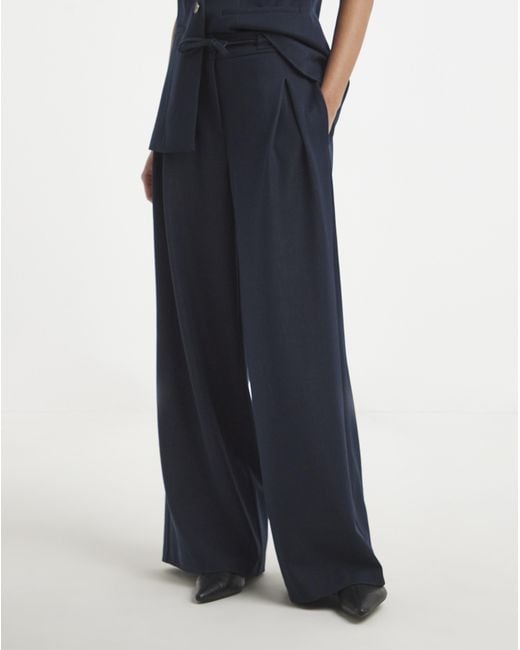 Simply Be Blue Denim Look Wide Trouser