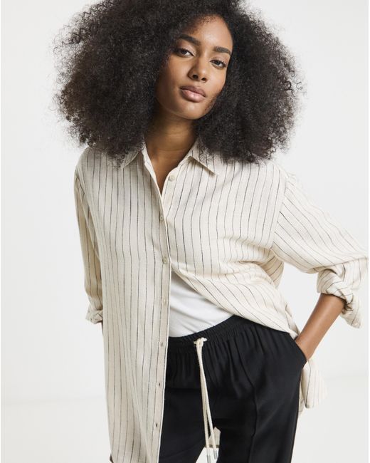 Simply Be White Linen Mix Shirt