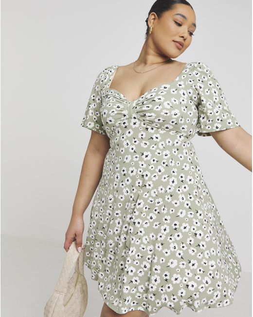 Simply Be Multicolor Supersoft Jersey Knot Front Skater Dress