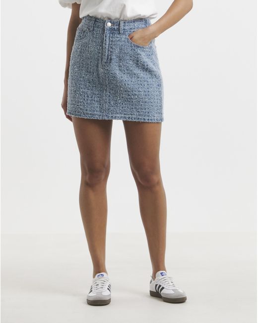 Simply Be Blue Distressed Mini Skirt