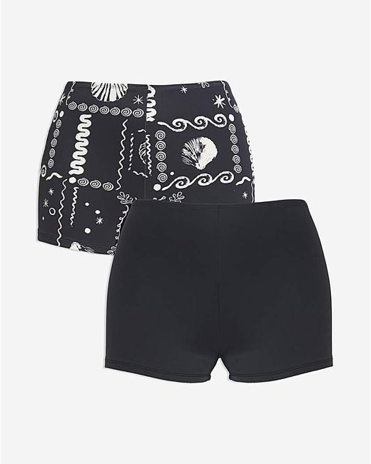 Simply Be Black Value 2 Pack Bikini Shorts