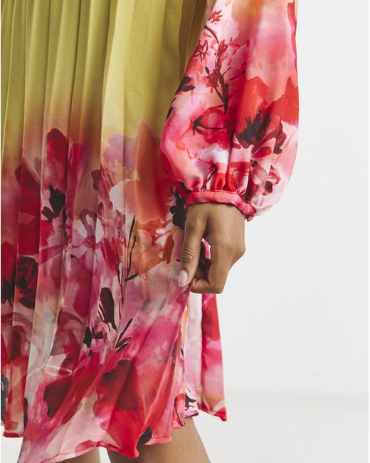 Joanna Hope Multicolor Ombre Pleated Shift Dress