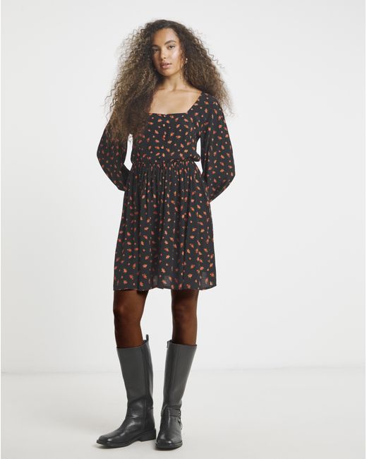 Simply Be Black Waist Detail Skater Dress