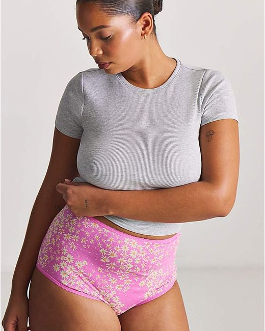 Pretty Secrets Pink 6 Pack Full Brief Knickers
