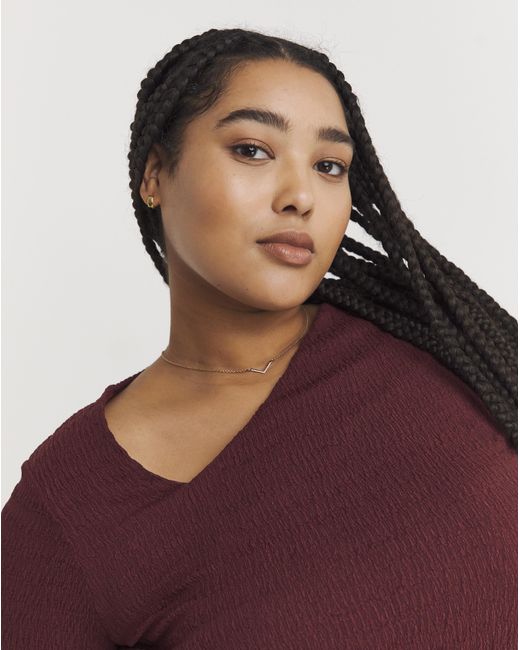Simply Be Red Asymmetric Ruched Top