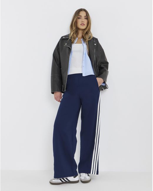 Adidas Blue Kit 3-Stripes Wide Pant