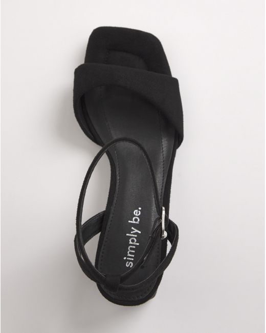 Simply Be Blue Barely There Low Block Heel Standard