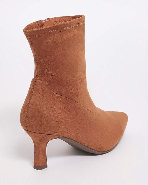JD Williams Brown Kitten Heel Sock Boot Eee Fit
