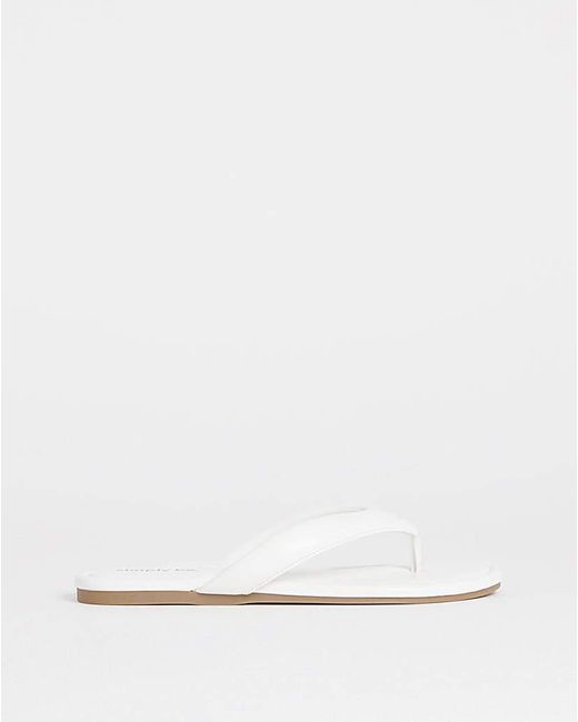 Simply Be Natural Flat Toe Post Sandals Extra Wide Fit