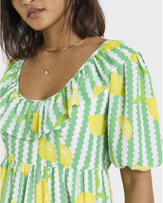 Twisted Wunder Green Fruit Print Maxi Dress