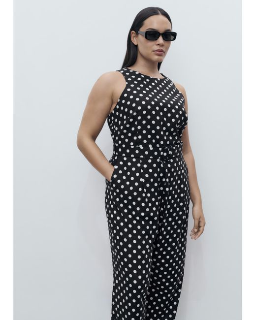 Mango Black Polka Dot Jumpsuit