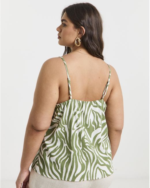 Simply Be Multicolor Khaki V Neck Cami