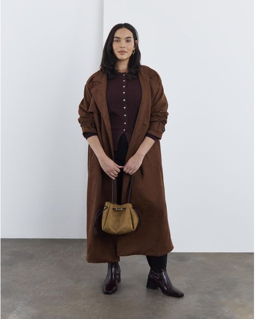 Simply Be Purple Button Through Cinched Cardigan