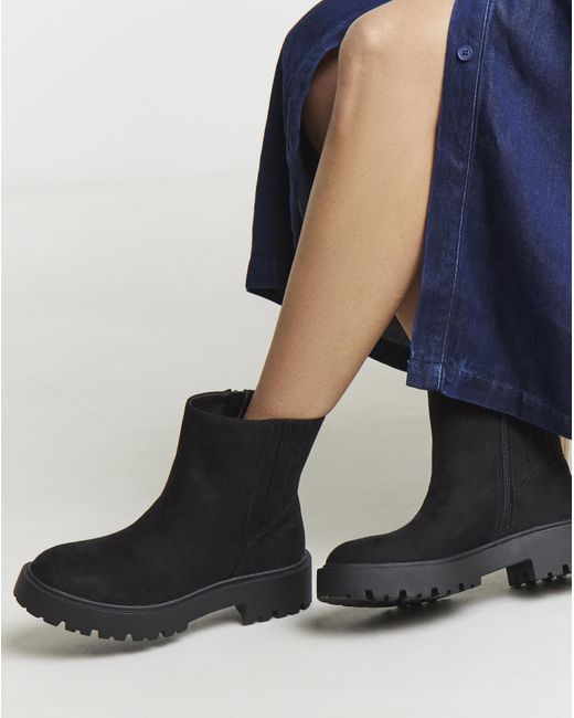 Simply Be Black Hidden Gusset Chelsea Boot Wide