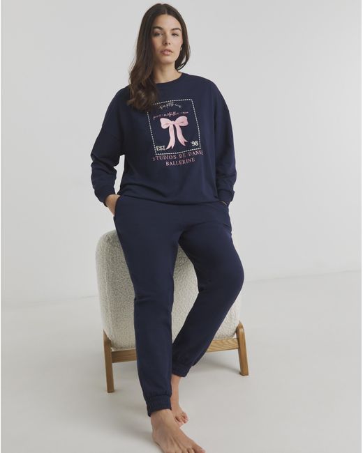 Simply Be Blue Sweatshirt Lounge Set