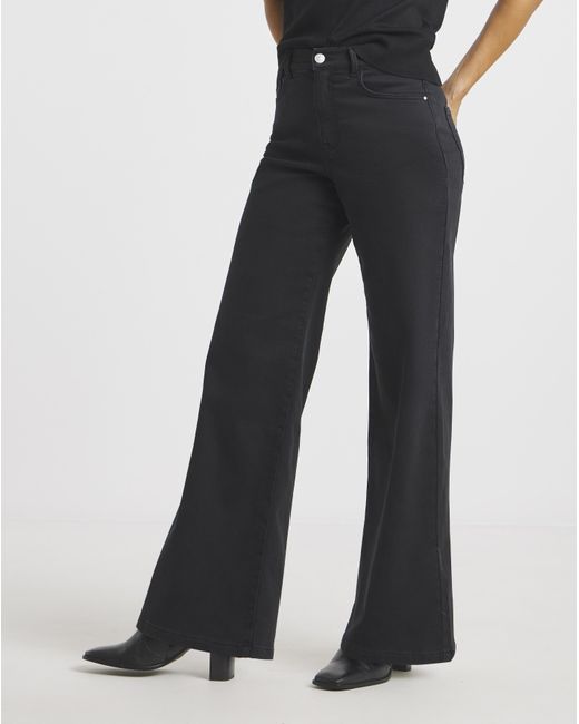 Simply Be Blue Fleece Lined Cosy Wide Leg Jeans
