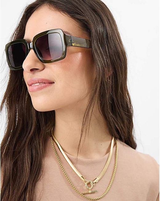 Accessorize White Rectangle Frame Sunglasses