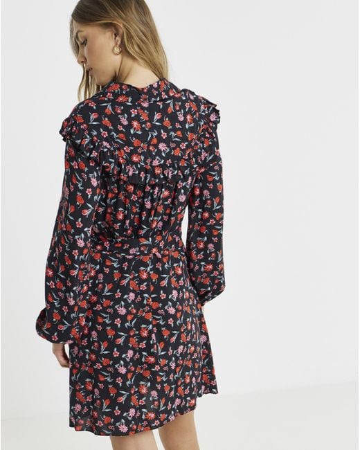Simply Be Multicolor Frill Detail Shirt Dress