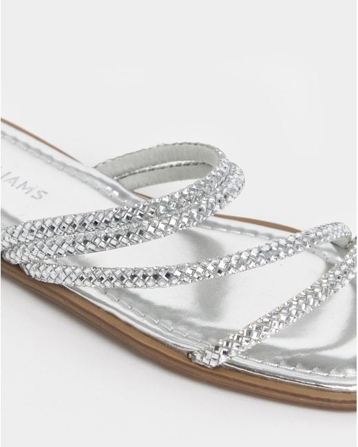 JD Williams Metallic Sparkly Asymmetric Mule Ex Wide