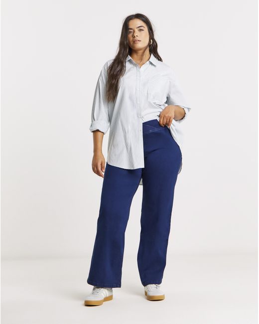Simply Be Blue Weekender Wide Leg Jegging