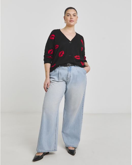 Simply Be Red Jacquard Boyfriend Cardigan
