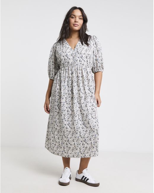 Simply Be White Button Through Midi Dress