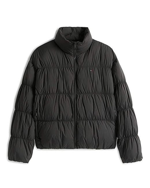 Tommy Hilfiger Black Rouched Puffer Down Jacket